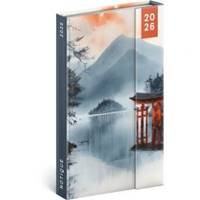 NOTIQUE Týždenný magnetický diár Japonsko 2026, 13 x 21 cm