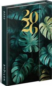 NOTIQUE Týždenný magnetický diár Monstera 2026, 11 x 16 cm