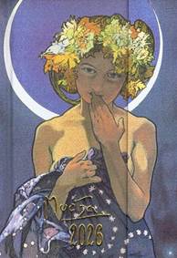 Kniha NOTIQUE Týždenný magnetický diár Alfons Mucha 2026, 11 x 16 cm