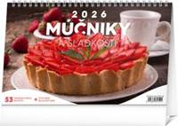 Kniha NOTIQUE Stolový kalendár Múčniky a sladkosti 2026, 23,1 x 14,5 cm