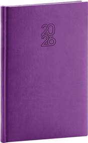 Kniha Týdenní diář Aprint 2026 fialový