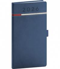 NOTIQUE Vreckový diár Tomy 2026, modro-červený, 9 x 15,5 cm