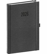 Kniha NOTIQUE Denný diár Rivoli 2026, sivý, 15 x 21 cm