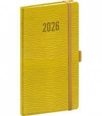 Kniha NOTIQUE Vreckový diár Rivoli 2026, žltozelený, 9 x 15,5 cm