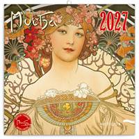 Poznámkový kalendář Alfons Mucha 2027 - nástěnný kalendář