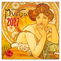 Poznámkový kalendář Alfons Mucha 2027 - nástěnný kalendář