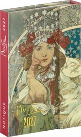 Týždenný magnetický diár Alfons Mucha 2027, 11 x 16 cm