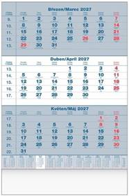 Tříměsíční kalendář 2027 - nástěnný kalendář