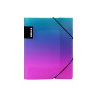 Kniha Zložka A4 3-klopňová s gumou ombre ružová