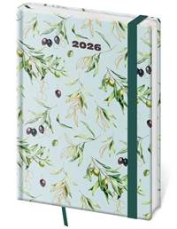 Kniha Denní diář 2026 A5 Vario Olive s gumičkou