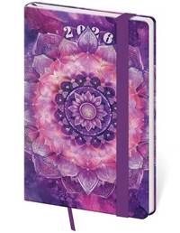 Kapesní diář 2026 Vario Mandala s gumičkou
