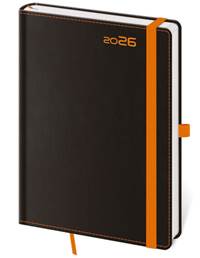 Týdenní diář 2026 B6 Black Orange s poutkem