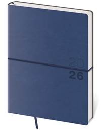 Týdenní diář 2026 B6 Flexio tmavě modrý s gumičkou
