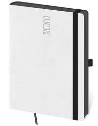 Týdenní diář 2026 A5 Memory bílý s gumičkou