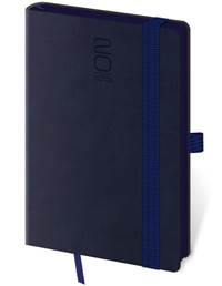 Kapesní diář 2026 Memory tmavě modrý s gumičk