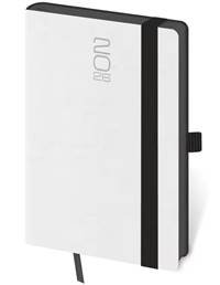 Kapesní diář 2026 Memory bílý s gumičkou