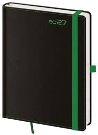 Týdenní diář 2027 B6 Black Green s poutkem