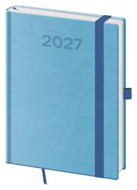 Kniha Denní diář 2027 B6 Print Pop světle modrý
