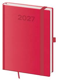 Kniha Týdenní diář 2027 B6 Print Pop malinový