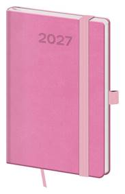 Kniha Kapesní diář 2027 A6 Print Pop růžový