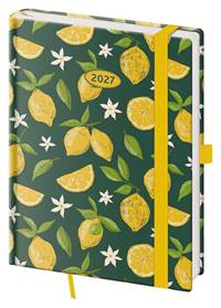 Kniha Týdenní diář 2027 B6 Vario Lemons s gumičkou
