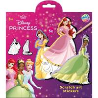 Kniha Vyškrabávací obrázky Disney Princezny - samolepky 5 ks