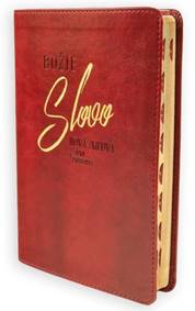 Kniha Božie Slovo - Nová zmluva, Žalmy a Príslovia 2025 - imitácia kože, tmavočervená