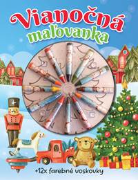 Kniha Vianočná maľovanka + 12 farebných voskoviek